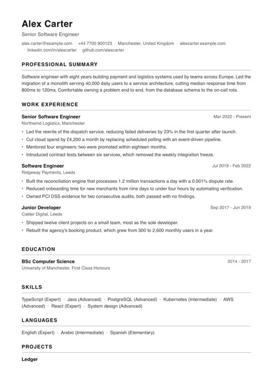 ATS Friendly CV template