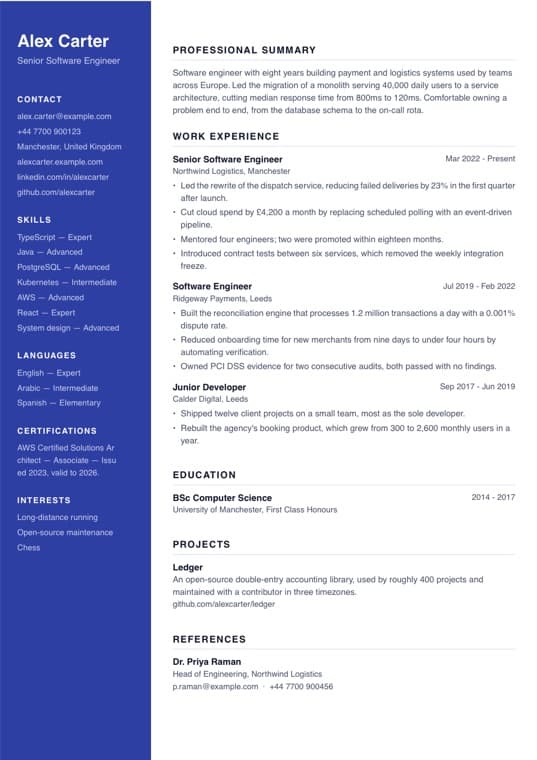 Modern CV template